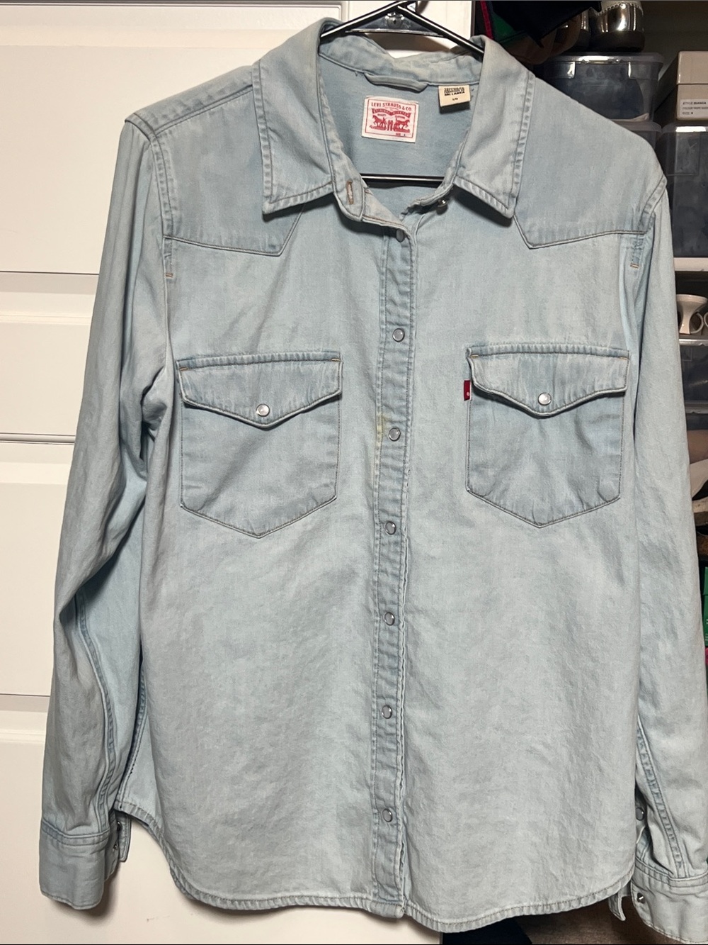 Levi's Light Blue Denim Western Button-Down Shirt
